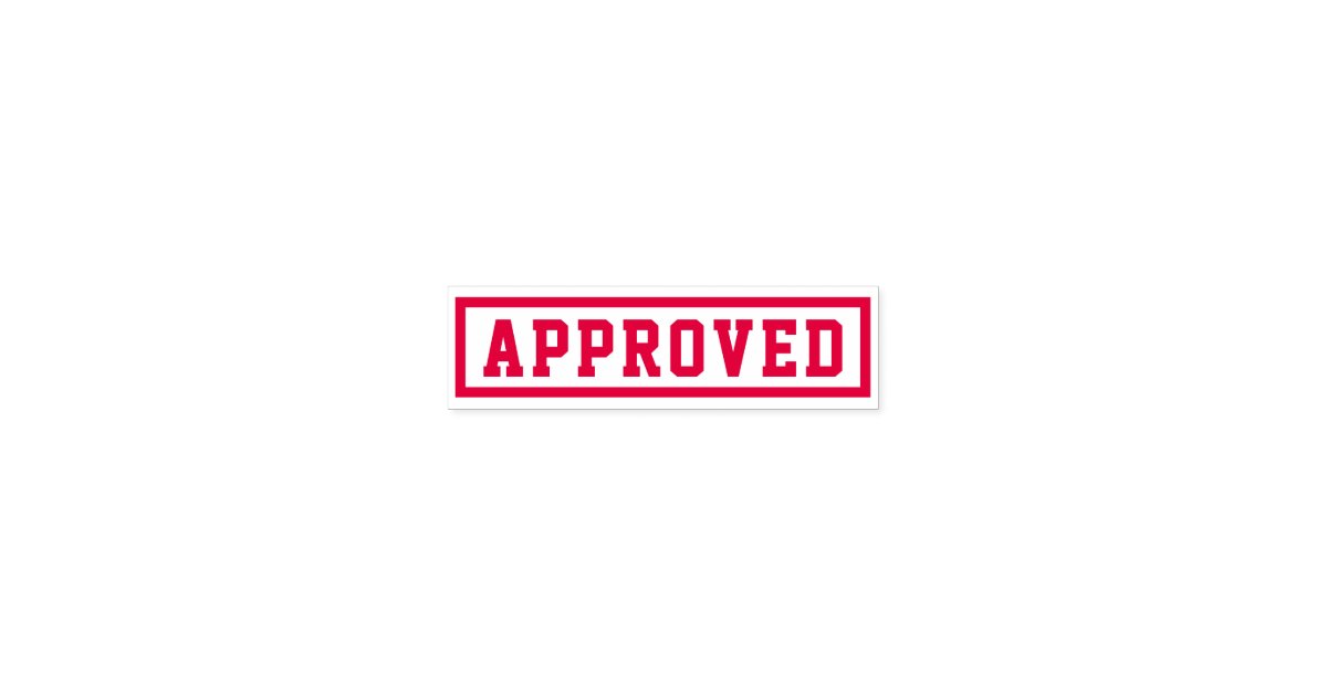 Approved Red White Accepted Quality Control Passed Pocket Stamp | Zazzle