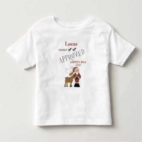APPROVED Santas Nice List Personalized Toddler T_shirt
