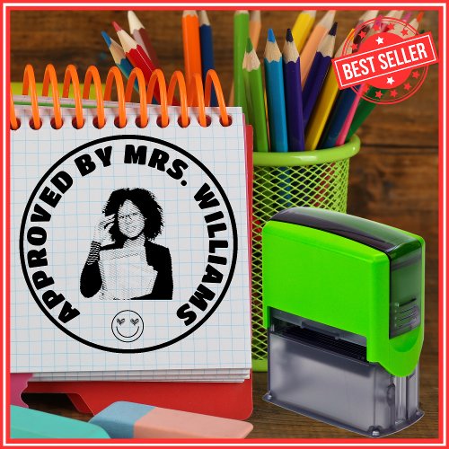 Approved Teacher Custom Face Photo Self_inking Stamp