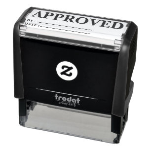 Approved w/by Date Line Self-Inking Office Rubber  Self-inking Stamp