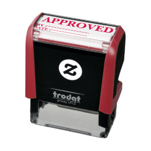 Approved w/by Date Line Self-Inking Office Rubber  Stamp