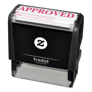 Approved w/by Date Line Self-Inking Office Rubber  Stamp