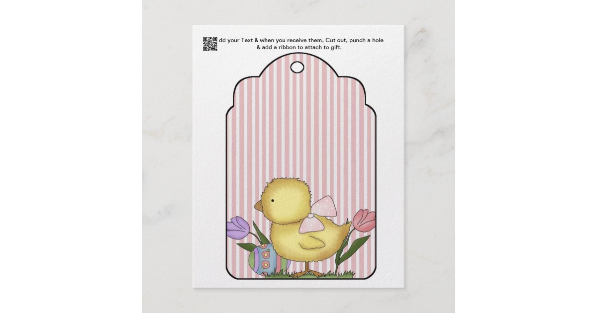 Appx 4x5 Chick Baby Shower Gift Or Favor Bag Tag Flyer Zazzle Com