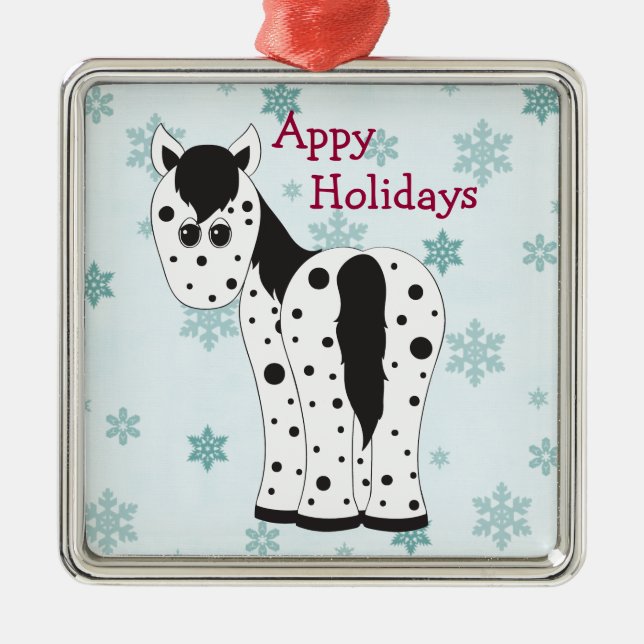 Appy Holidays Appaloosa Horse Ornament (Front)