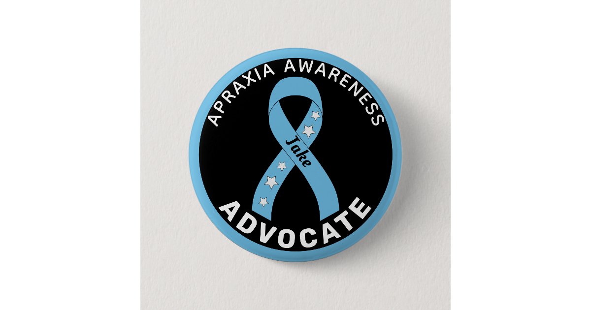 Apraxia Awareness Advocate Ribbon Black Button | Zazzle