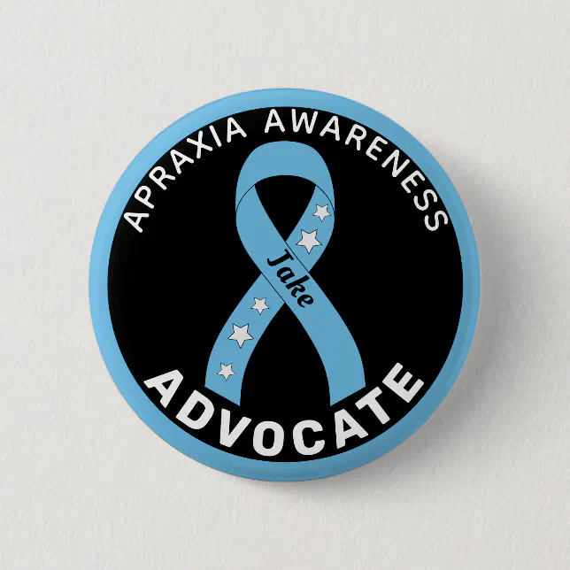 Apraxia Awareness Advocate Ribbon Black Button | Zazzle