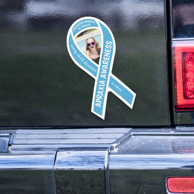 Apraxia Awareness Ribbon Custom Photo Car Magnet (Creator Uploaded)