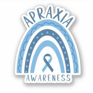 Apraxia Blue Rainbow Ribbon Awareness  Sticker