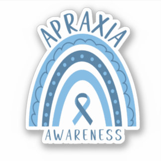 Apraxia Blue Rainbow Ribbon Awareness  Sticker