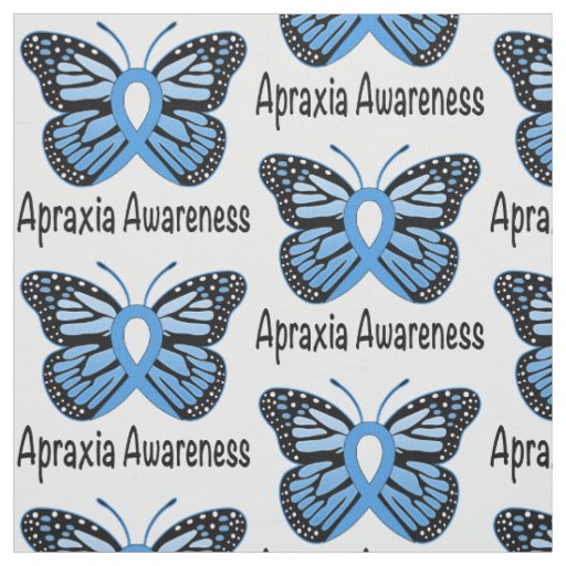 Apraxia Butterfly Awareness Ribbon Fabric