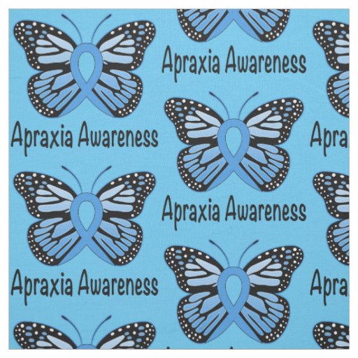 Apraxia Butterfly Awareness Ribbon Fabric