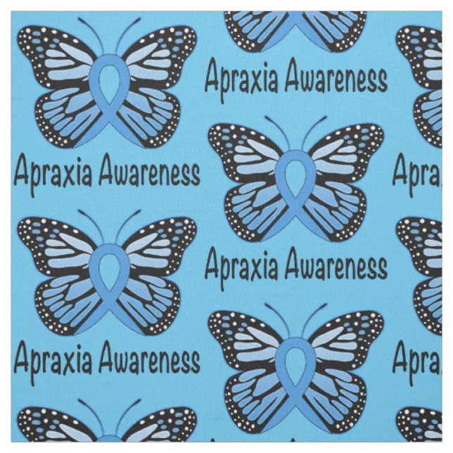Apraxia Butterfly Awareness Ribbon Fabric | Zazzle
