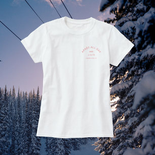 Après All Day Pink Bachelorette Ski Party Crest T-Shirt
