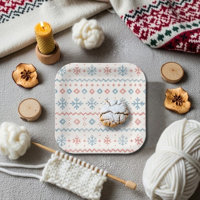 Après Bébé Fair Isle Pattern Ski Club  Paper Plates (Après Bébé Fair Isle Pattern Ski Club Paper Plates)