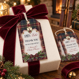 Après Bébé Preppy Ski Lodge Christmas Baby Shower Gift Tags