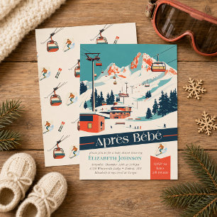 Après Bébé Retro Ski Baby Shower Invitation