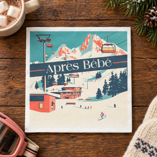 Après Bébé Retro Ski Baby Shower Napkins