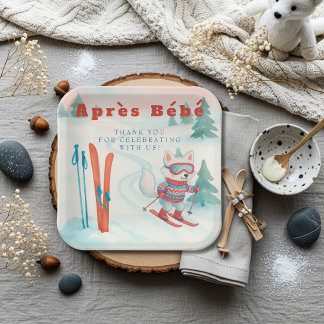 Après Bébé ski Arctic Fox Paper Plates