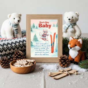 Après Bébé Ski Baby Don't Say Baby Game Sign  Invitation