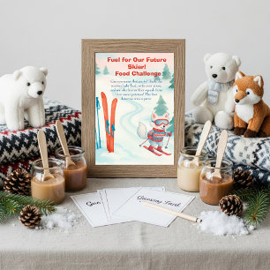 Après Bébé ski  Baby Food Challenge Game Sign  Invitation