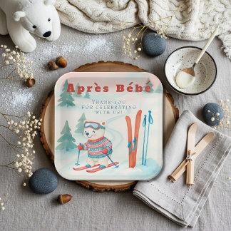 Après Bébé ski Polar Bear Paper Plates