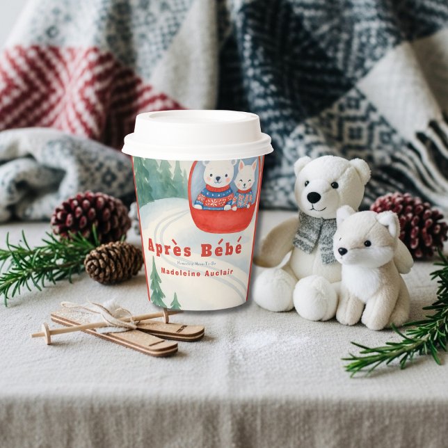 Après Bébé ski woodland animals winter baby shower Paper Cups (Après Bébé ski woodland animals winter baby shower Paper Cups)