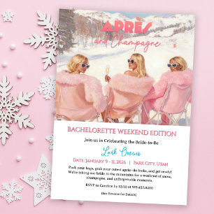 Après & Champagne Bachelorette Weekend Getaway Invitation