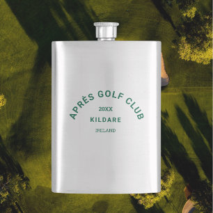 Après Golf Club Forest Green Golf Social Crest Flask