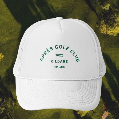 Aprs Golf Club Forest Green Golf Social Crest Trucker Hat