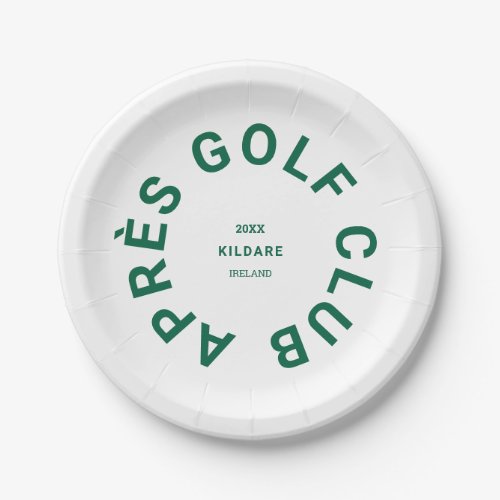 Aprs Golf Club Forest Green Golfers Social Crest Paper Plates