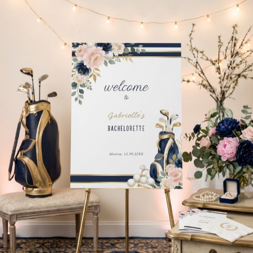 Apres Golf Elegant Royal Blue Floral Bachelorette  Foam Board