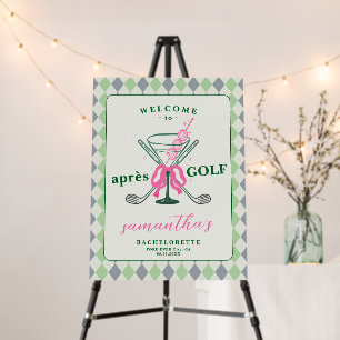 Aprés Golf Martini Coquette Bachelorette Welcome Foam Board