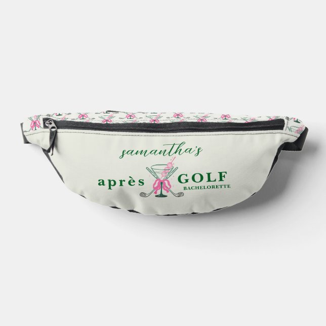 Aprés Golf Martini Coquette Bow Bachelorette Party Fanny Pack (Lay Down)