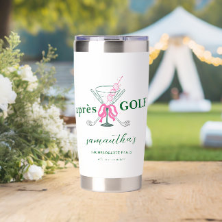 Aprés Golf Martini Coquette Bow Bachelorette Party Insulated Tumbler