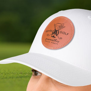 Aprés Golf Martini Coquette Bow Bachelorette Party Leather Patch Hat