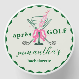 Aprés Golf Martini Coquette Bow Bachelorette Party Mini Candle Favors