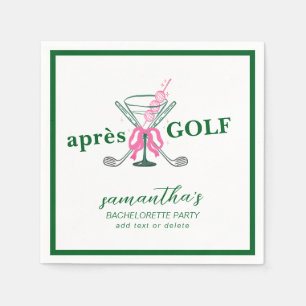 Aprés Golf Martini Coquette Bow Bachelorette Party Napkins