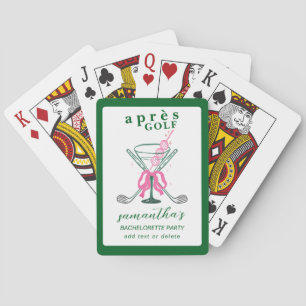 Aprés Golf Martini Coquette Bow Bachelorette Party Poker Cards