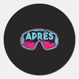 Après, Retro Ski Snowboard Vintage 80s 90s Skiing Classic Round Sticker