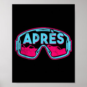 Après, Retro Ski Snowboard Vintage 80s 90s Skiing Poster
