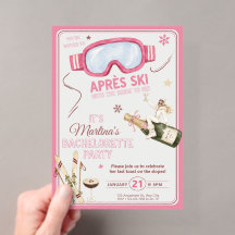 Après Ski Acrylic Bachelorette Party Invitation