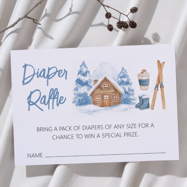 Apres Ski Baby Shower Diaper Raffle Enclosure Card (Creator Uploaded)