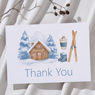 Apres Ski Baby Shower Winter Nesting Party Letterpress Thank You Card