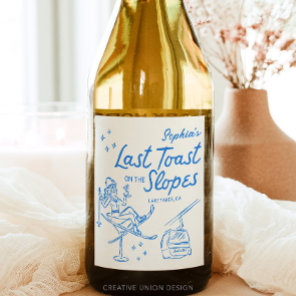 Apres Ski Bachelorette Party Favors Last Toast Wine Label