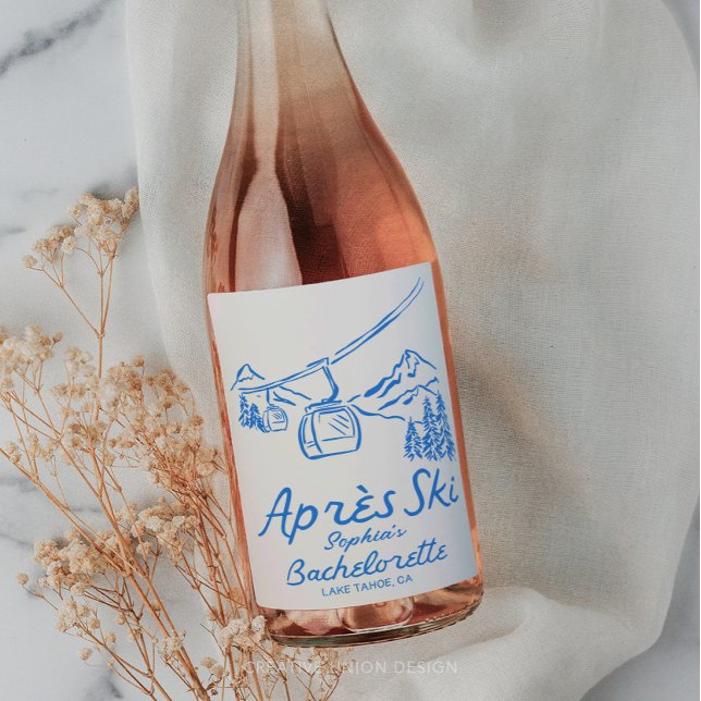 Apres Ski Bachelorette Party Favors Wine Label (Creator Uploaded)