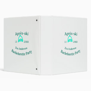 Après-ski bachelorette party turquoise hat name da 3 ring binder