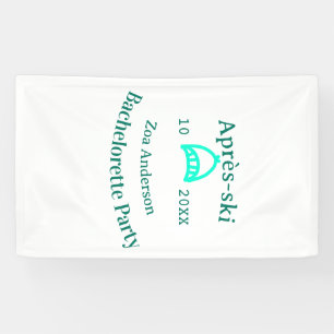 Après-ski bachelorette party turquoise hat name da banner