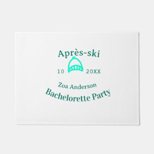 Après-ski bachelorette party turquoise hat name da doormat