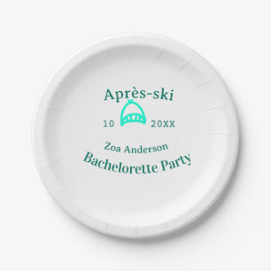 Après-ski bachelorette party turquoise hat name da paper plates