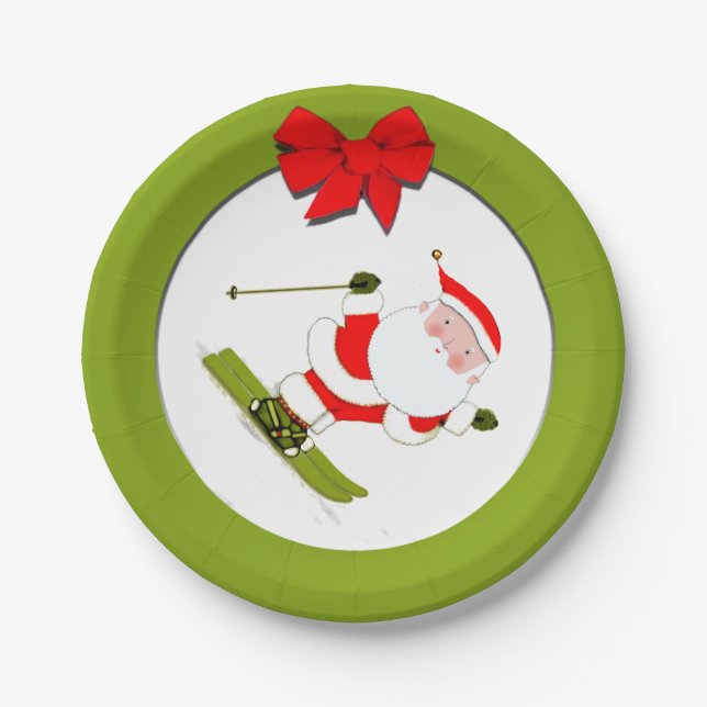 Apres Ski Christmas Holiday Party Paper Plates (Front)